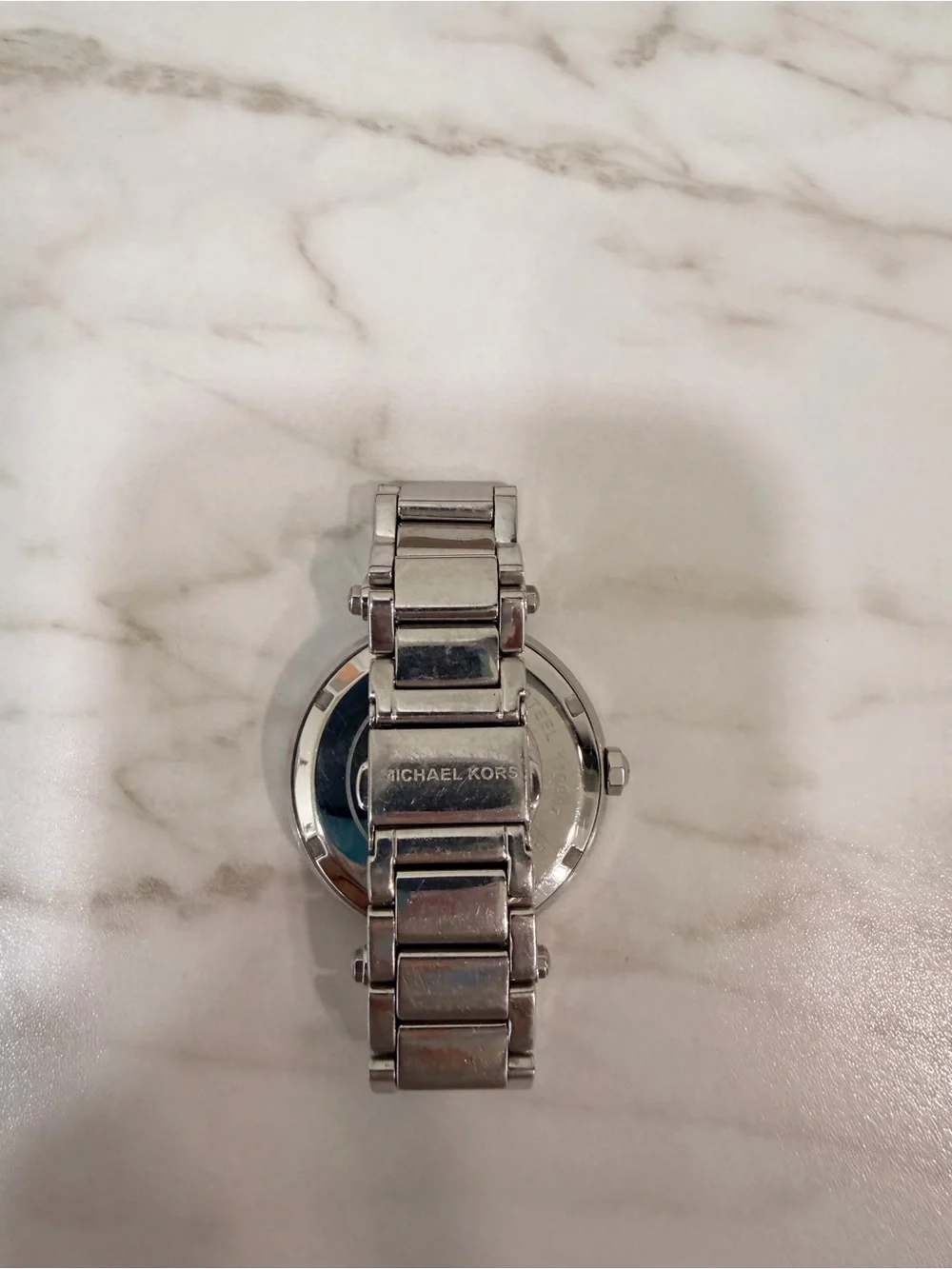 Michael Kors Men's Silver Tone Stainless Steel Watch with White Dial